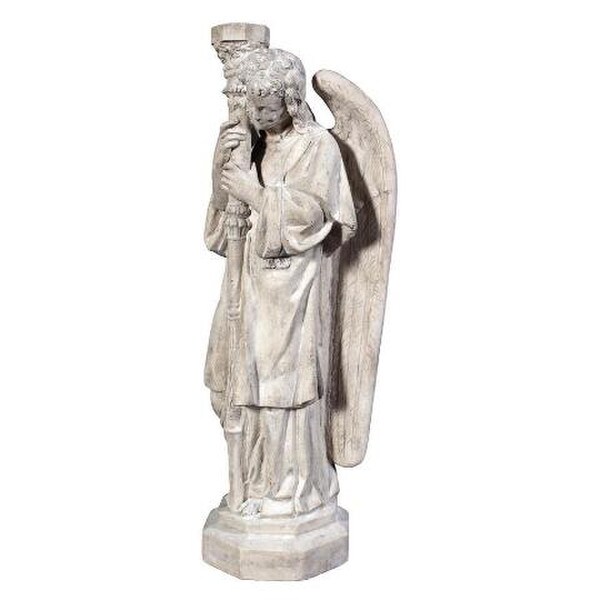 Guardian Angel Statue Candle Holder Sculpture Religious Heavenly Art